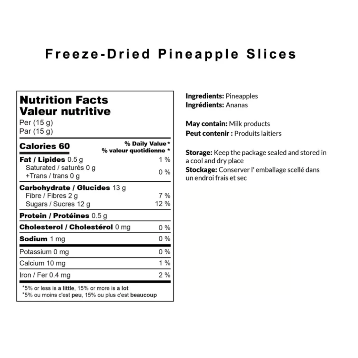 Freeze Dried Pineapple Slices