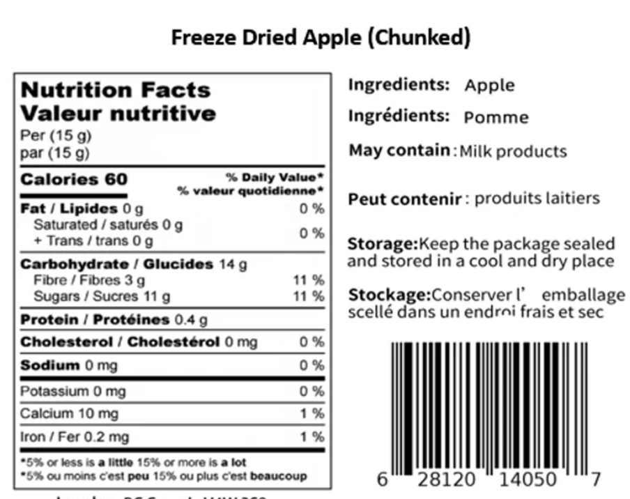 Freeze Dried Apple Slices