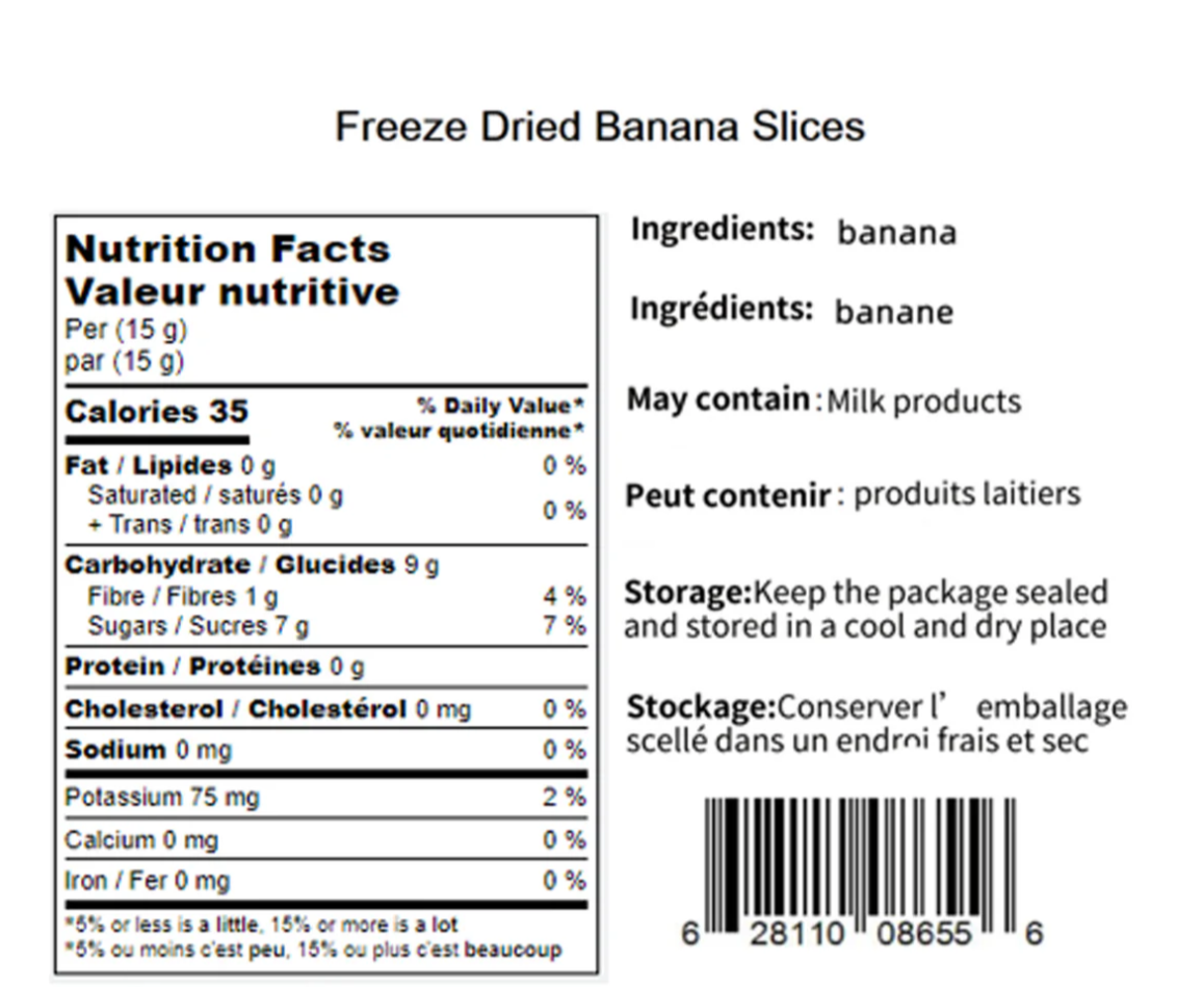 freeze-dried banana slices 