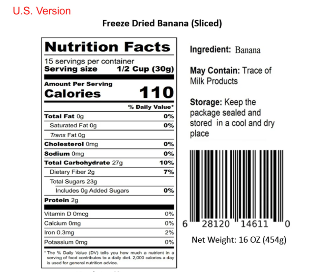 freeze-dried banana slices 